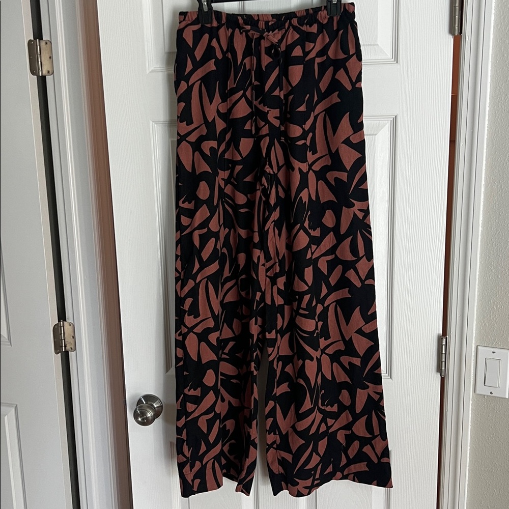 A New Day Black and Rust Patterned Pants